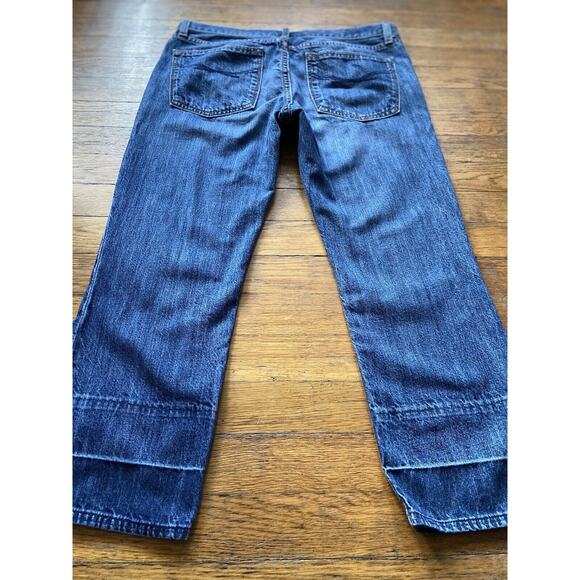 GAP 1969 Distressed Mid-Rise Blue Denim Jeans sz 26/2 (actual w33") - Picture 6 of 7
